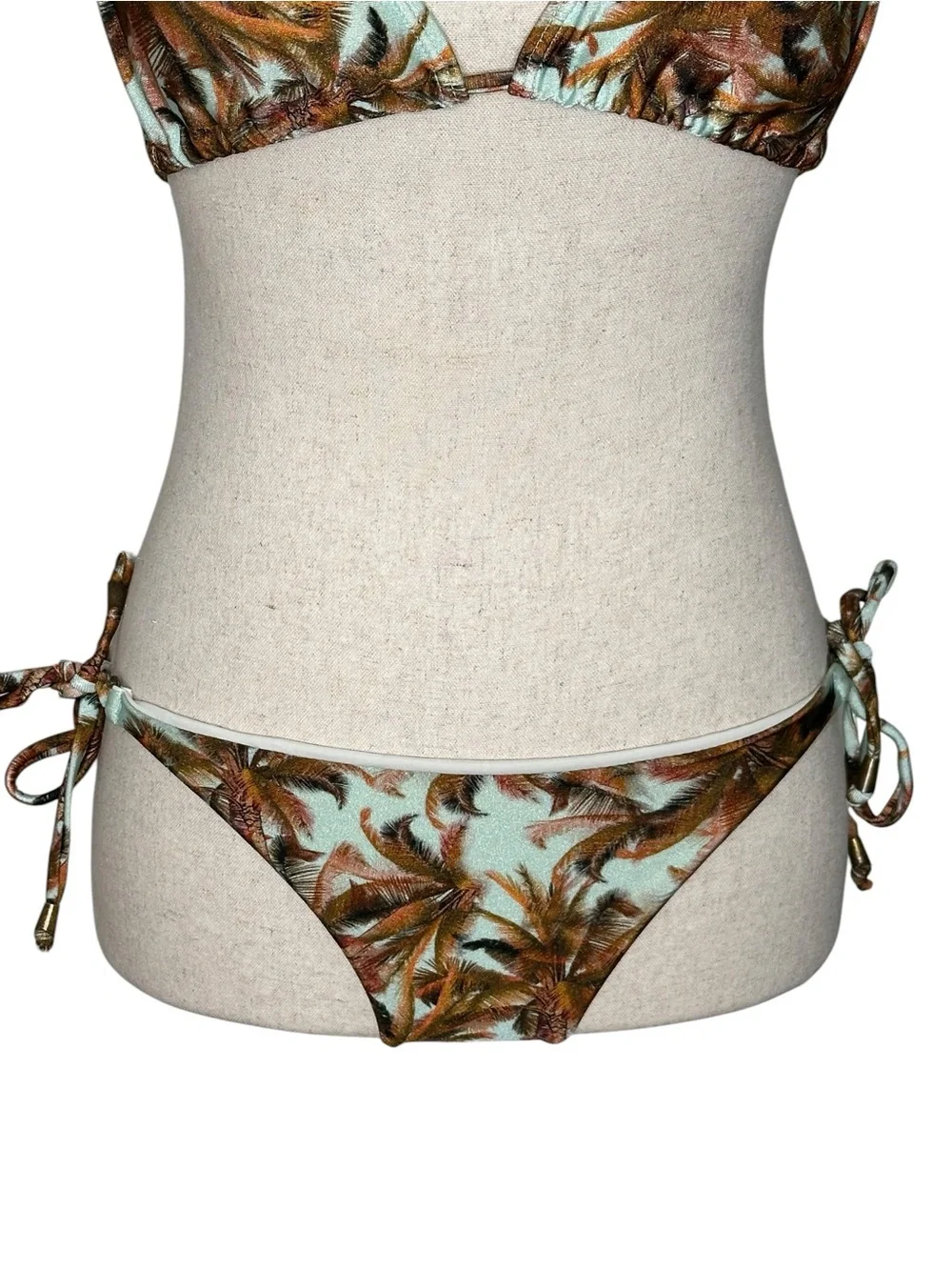 CIA MARITIMA Triangle Tie-Side Palm Print Bikini Set. Hawaii. Vacation. Beach M